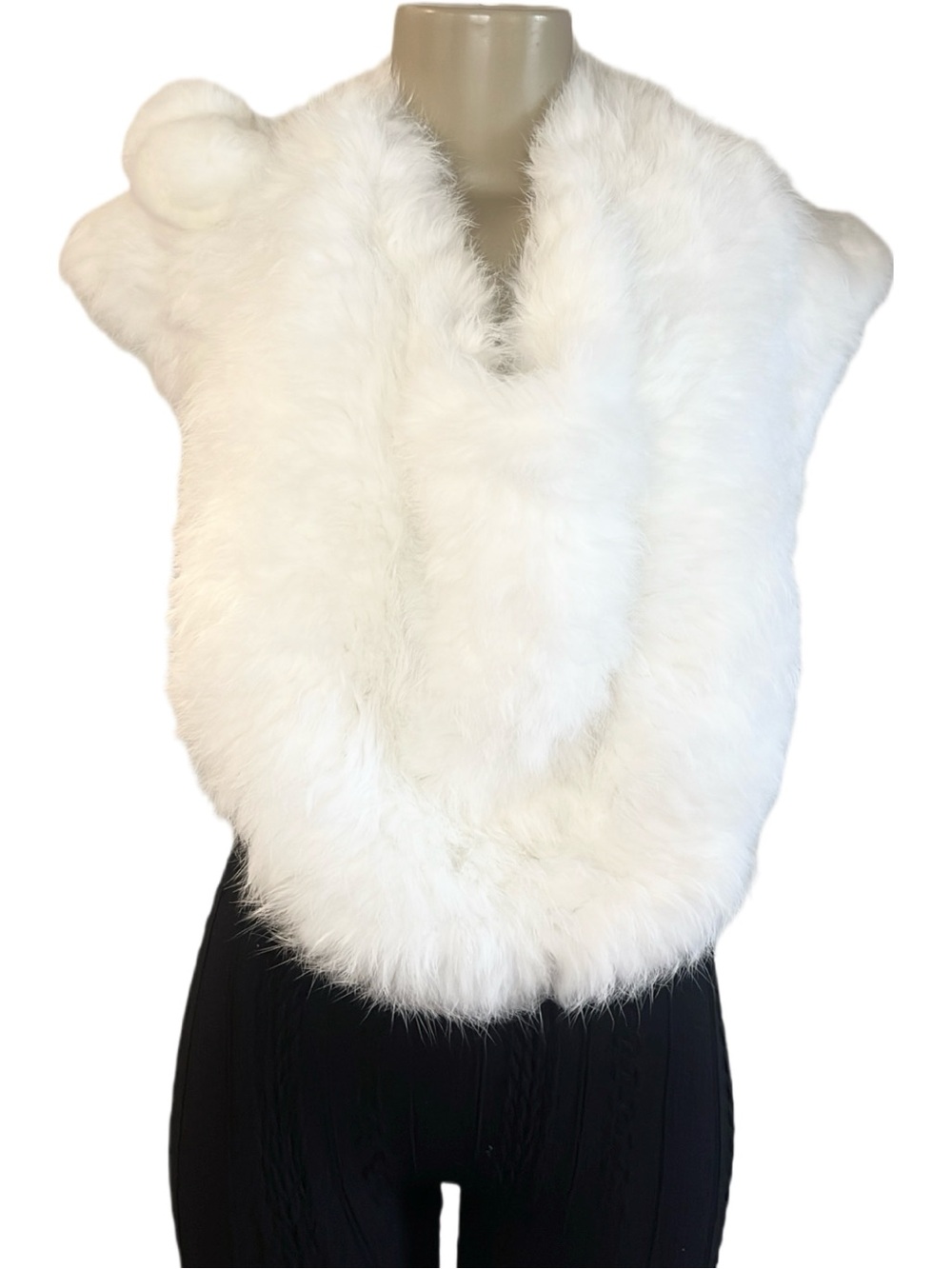 Vintage Kailu White Rabbit Fur Shawl